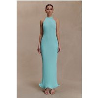 Melodie Halter Knit Maxi Dress / Cyan Blue | MESHKI | XXS | MESHKI US