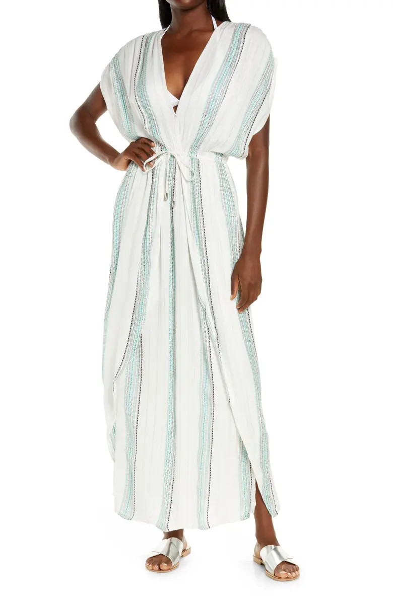 Metallic Stripe Maxi Cover-Up Caftan | Nordstrom | Nordstrom
