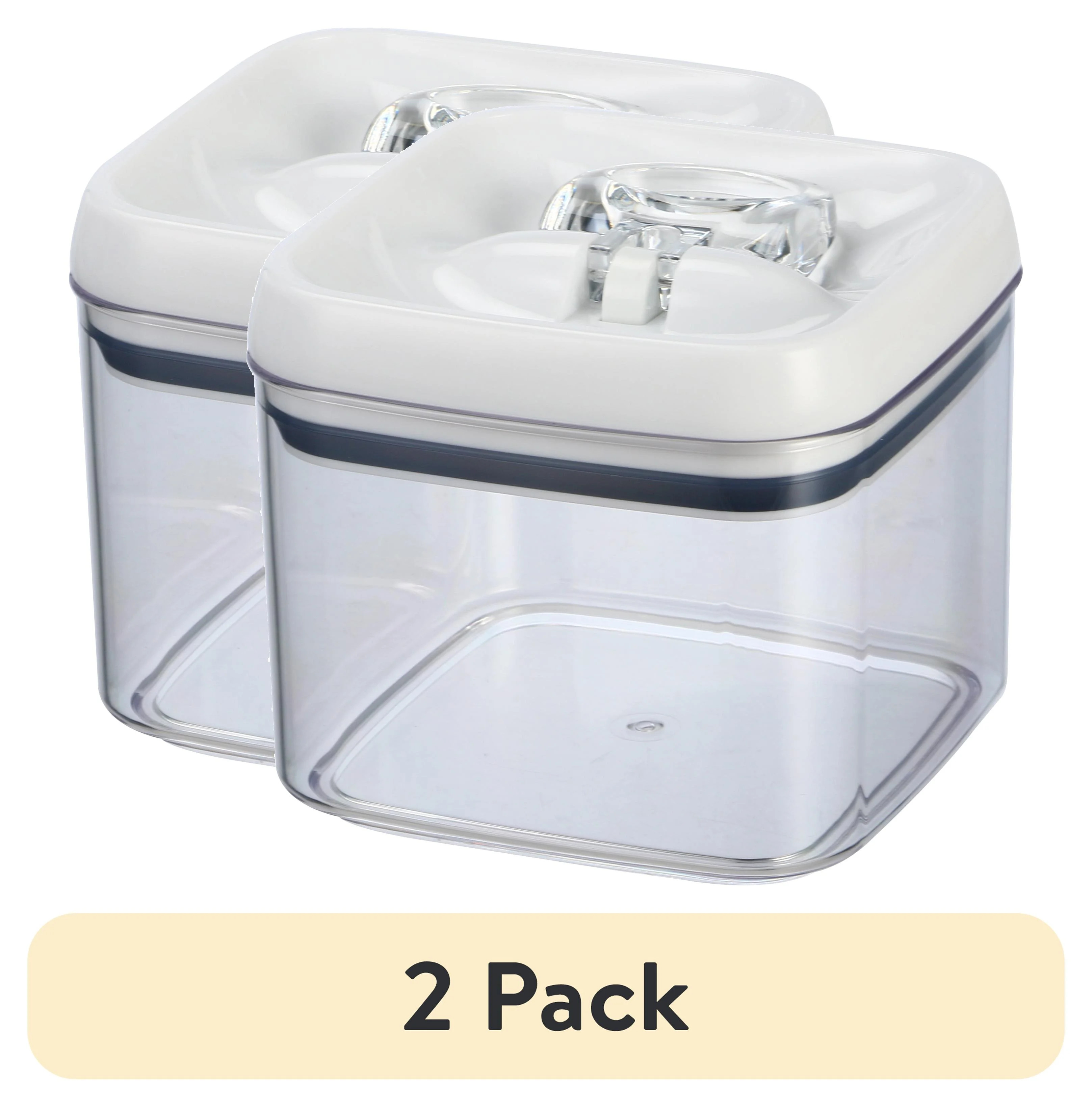 (2 pack) Better Homes & Gardens 6.2 Cup Flip-Tite Square Food Storage Container, BPA-Free, Clear ... | Walmart (US)