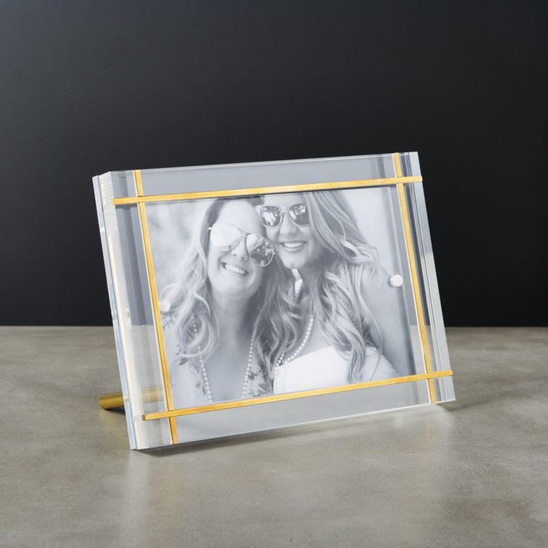 Stella Brass Inlay Acrylic Photo Frame 4"x6" + Reviews | CB2 | CB2