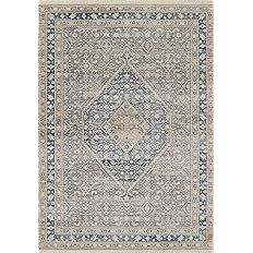 Momeni Izmir Polyester Traditional Indoor Area Rug, Blue, 5' X 7'9" | Amazon (US)