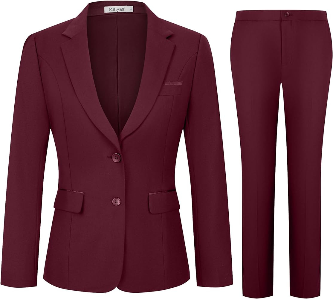Women's 2 Piece Suit Lady 2 Button Business Work Office Slim Fit Blazer Jacket Pants Set | Amazon (US)