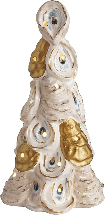 Mud Pie Christmas Large Oyster Shell Light-Up Tree | Amazon (US)