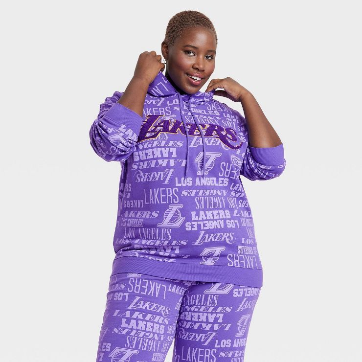 Women's NBA Lakers Oversized Graphic Hoodie - Purple | Target
