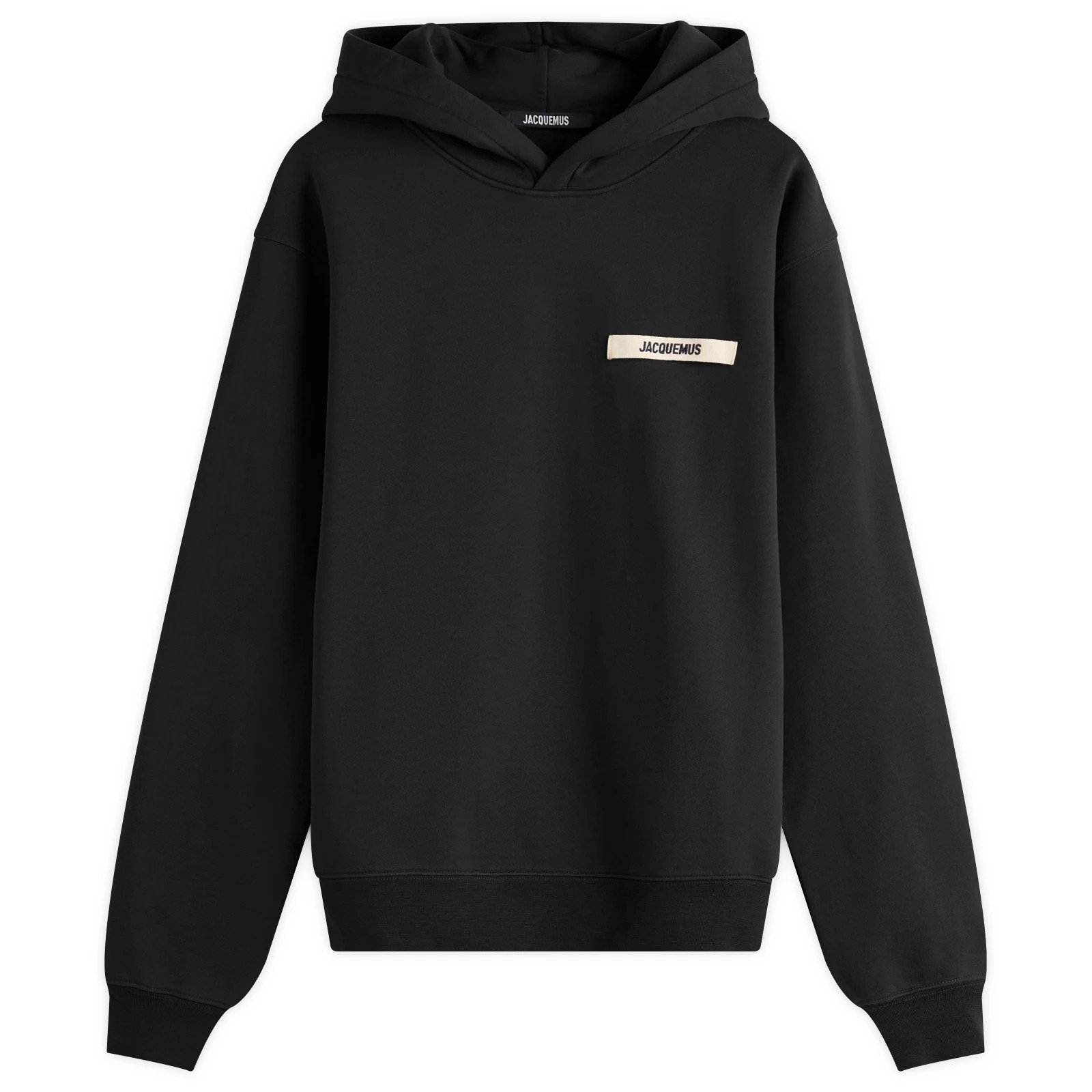 Jacquemus Men's Grosgrain Hoodie in Black, Size Large | END. Clothing