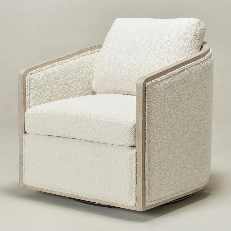 Ibis Performance Fabric Upholstered Swivel Barrel Chair | Birch Lane