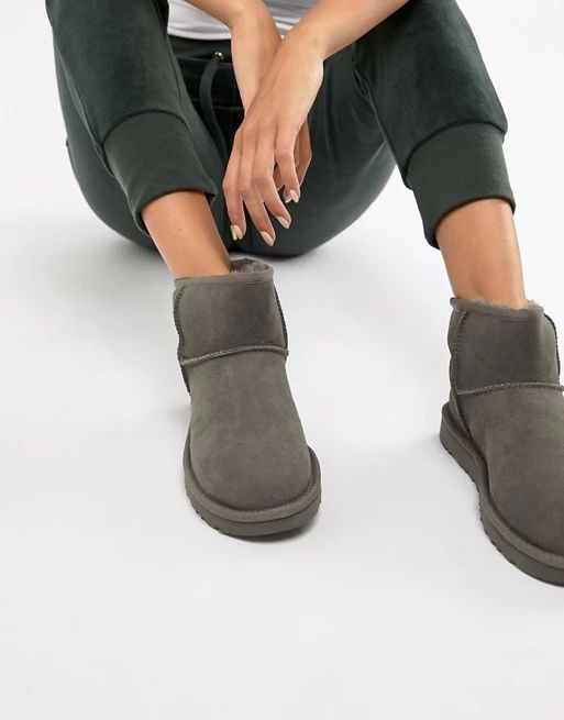 UGG Classic Mini II Grey Boots | ASOS (Global)