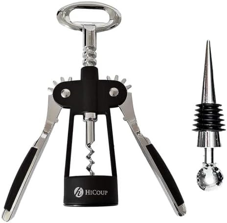 HiCoup Corkscrew Wine Opener - Ergonomic, Double Winged Beer and Wine Bottle Openers - Easy to Us... | Amazon (US)