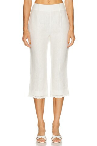 Posse Effi Capri Pant in Cream | FWRD 