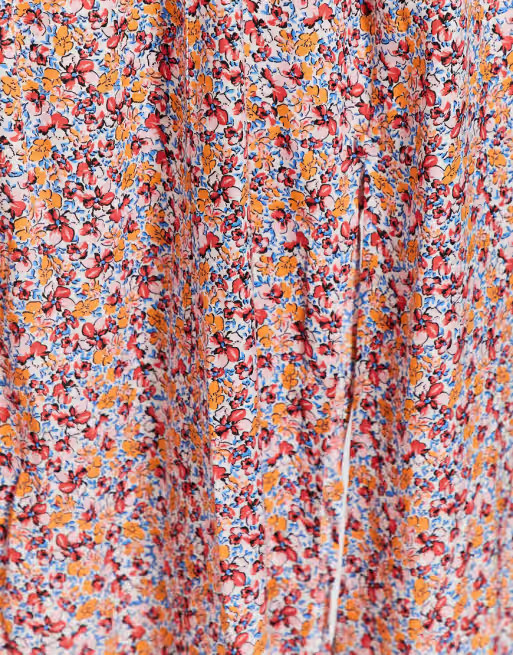 ASOS DESIGN Maternity double split maxi skirt in pink ditsy floral print | ASOS (Global)