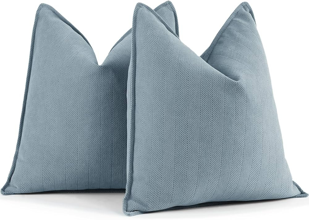 ZWJD Throw Pillow Covers 18x18 Set of 2 Chenille Pillow Covers with Elegant Design Soft and Luxur... | Amazon (US)