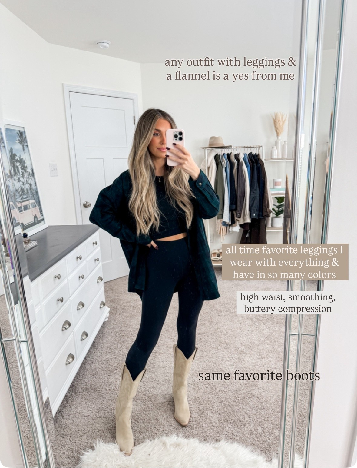 Easy fall outfit you’ll wear on repeat 
+ flannel: xs 
+ top; xs
+ leggings: xs 
.+ boots: true to size 

#LTKFindsUnder50 #LTKFindsUnder100 #LTKSeasonal