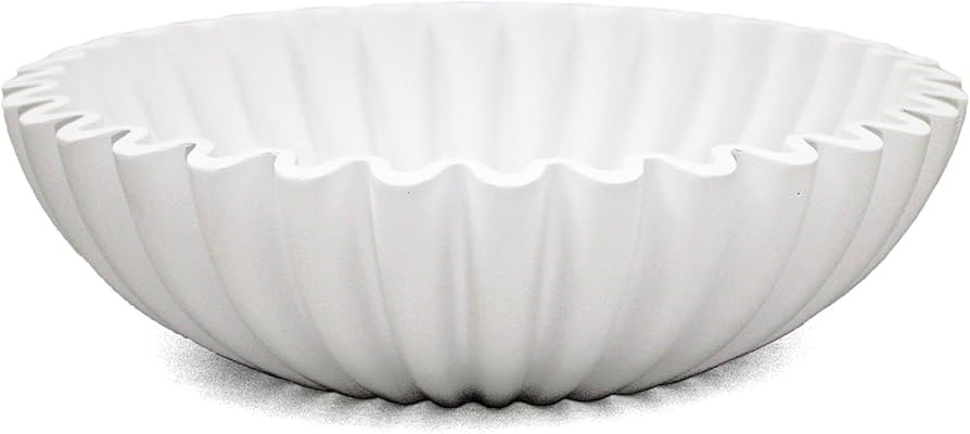 LIN CHUAN Ruffle Decorative Bowl, Large Fruit Bowl for Kitchen Counter, Stylish Key Bowl for Entr... | Amazon (US)