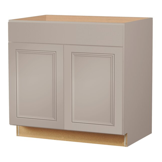 Diamond NOW Wintucket 36-in W x 35-in H x 23.75-in D Cloud Gray Sink Base Fully Assembled Cabinet... | Lowe's