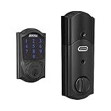 Schlage BE469ZP CAM 622 Connect Smart Deadbolt with alarm with Camelot Trim in Matte Black, Z-Wave P | Amazon (US)