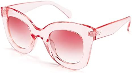 FEISEDY Retro Oversized Square Horn Sunglasses Semi Cat Eye Butterfly Glass Big Thick Bold Frame ... | Amazon (US)