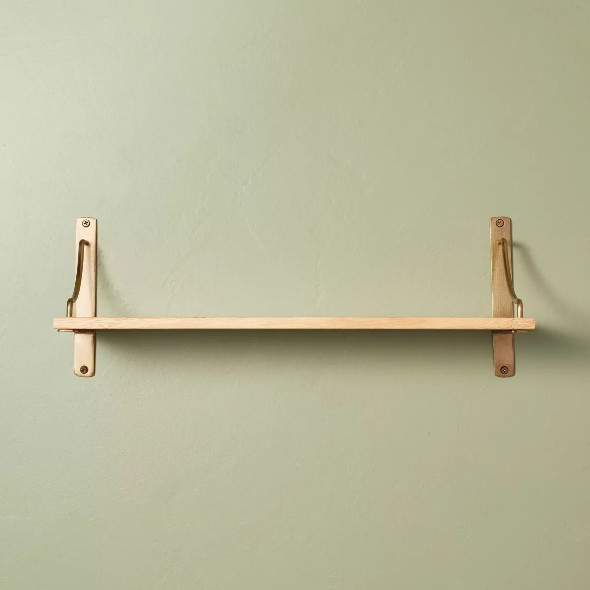 Wood & Brass Decorative Bracket Wall Shelf - Hearth & Hand™ with Magnolia | Target