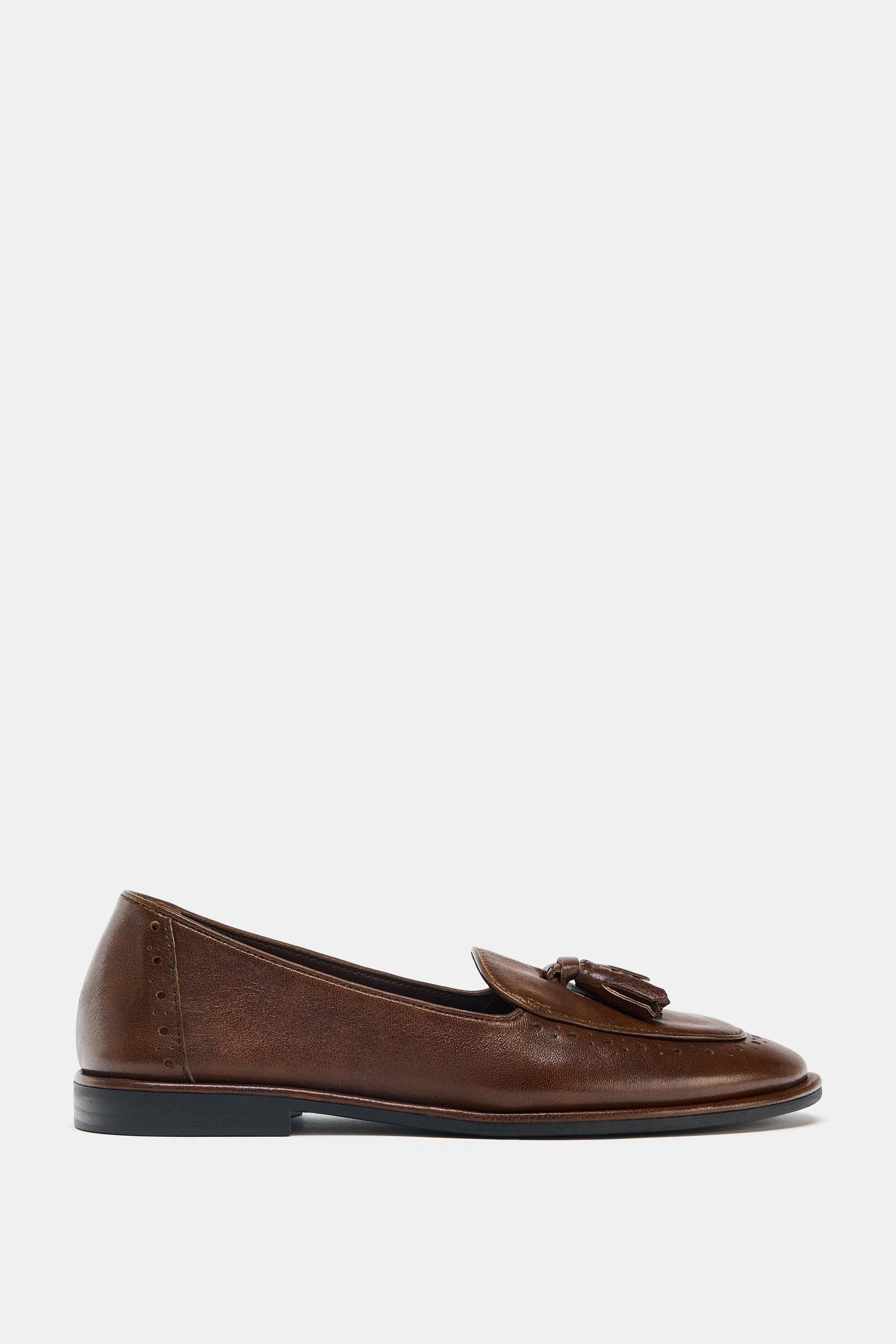 LEATHER TASSEL LOAFERS | Zara US