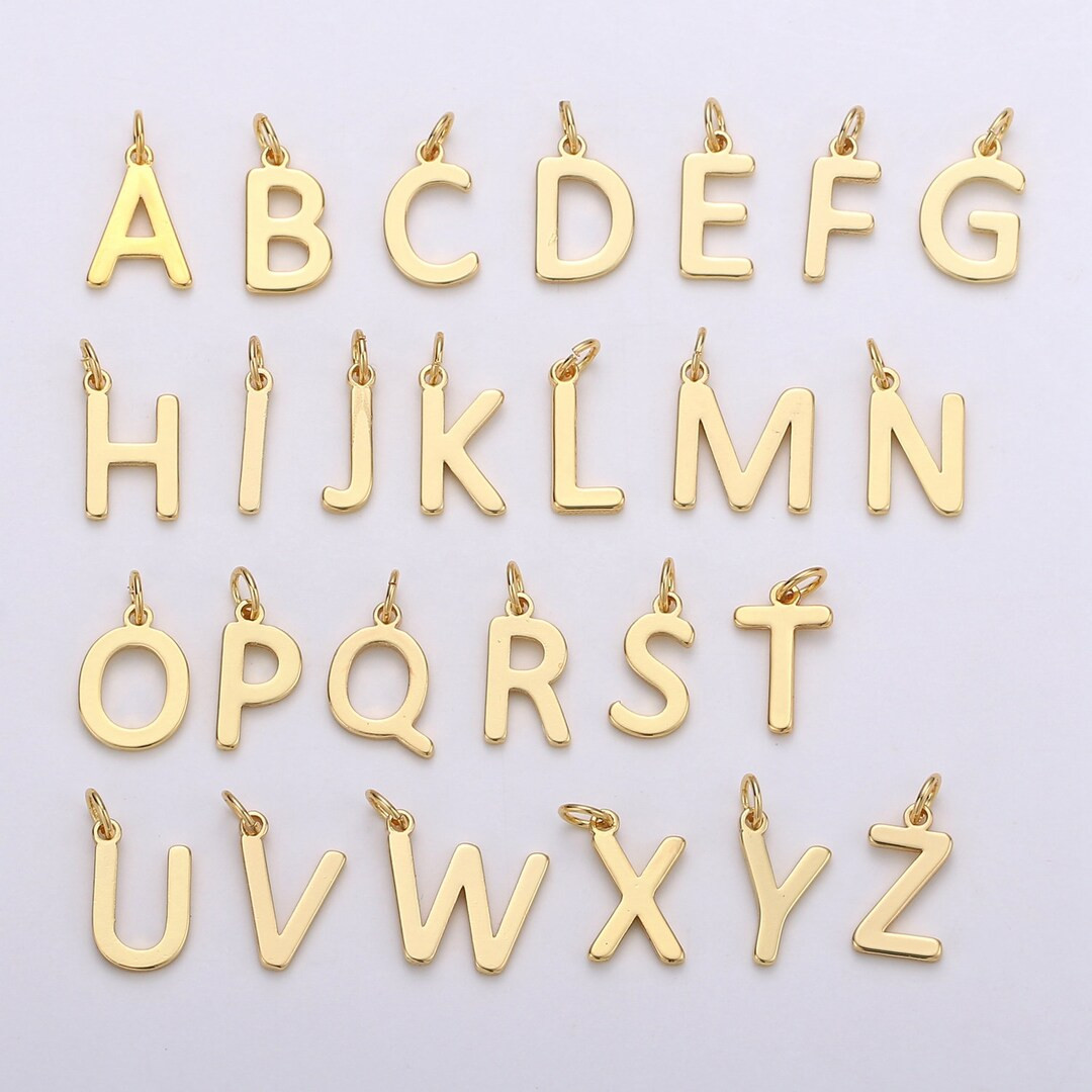 14k Gold Filled Personalized Initial Charm Initial Pendant, Letter Charm Minimalist Alphabet Lett... | Etsy (US)