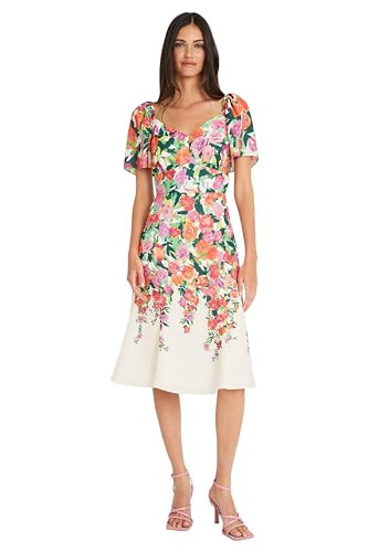 Maggy London Women's Dresses Sweetheart Neckline Floral Dress | Pretty Garden Dresses | Wedding Guest Dresses for Women, Ivory/Mango, 10 | Amazon (US)