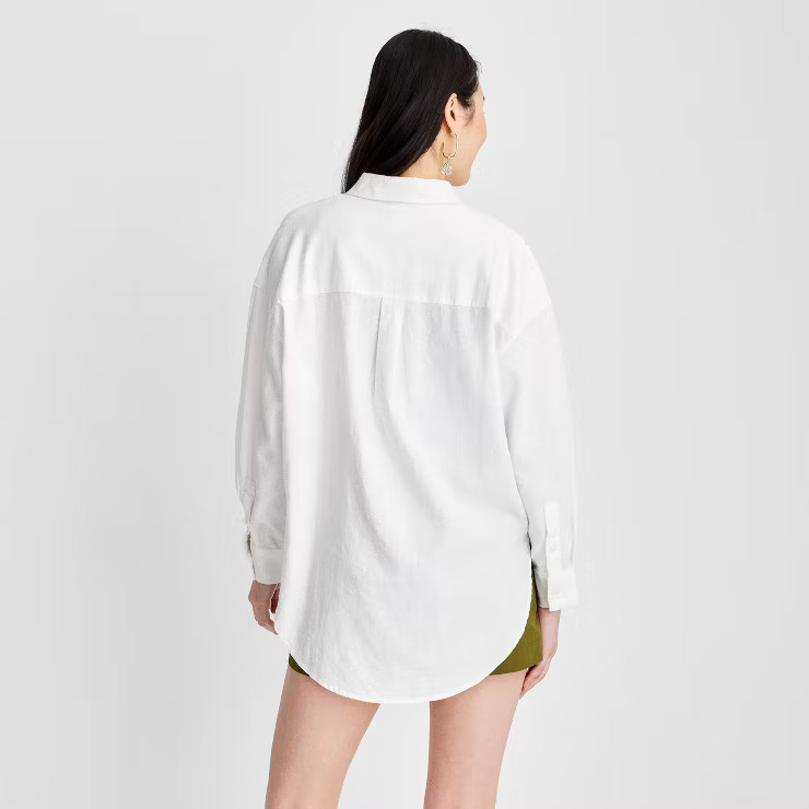 Women's Long Sleeve Oversized Linen Shirt - Future Collective™ with Gabriella Karefa-Johnson | Target