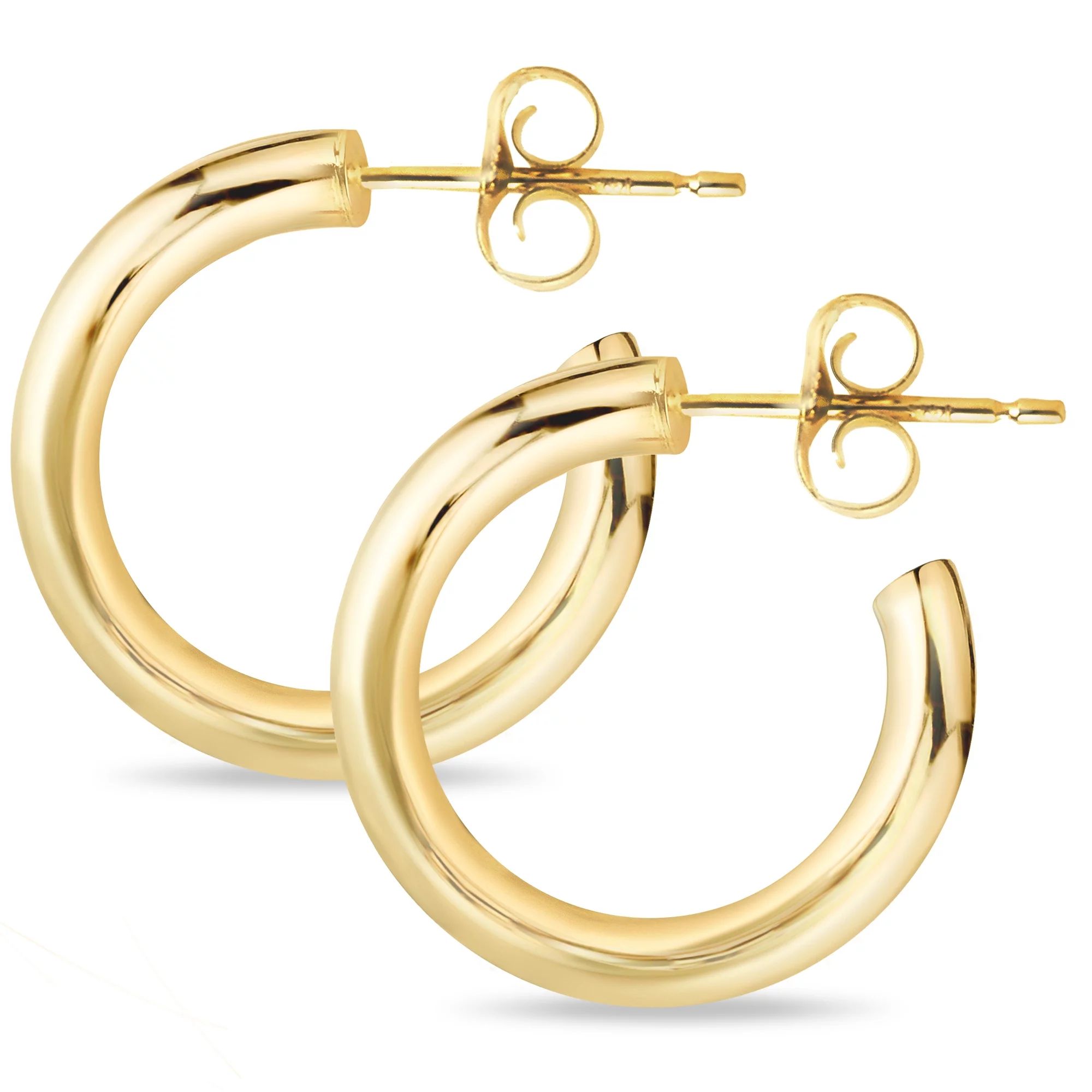 14K Yellow Gold J Hoop Fashion Earrings for Women - Assorted Sizes Available - Walmart.com | Walmart (US)