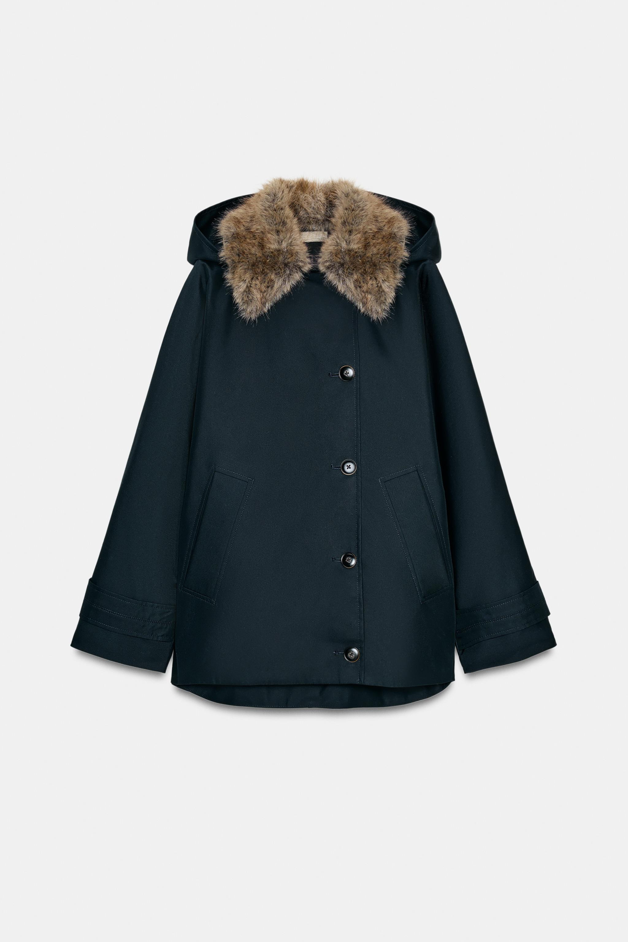 FAUX FUR COLLAR TRENCH COAT ZW COLLECTION | Zara US