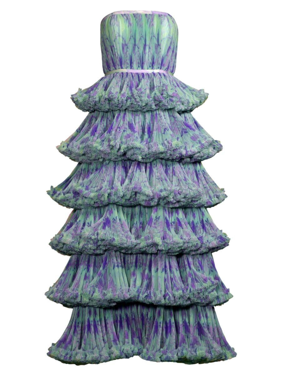 Giada Floral Mesh Ruffle Gown | Saks Fifth Avenue