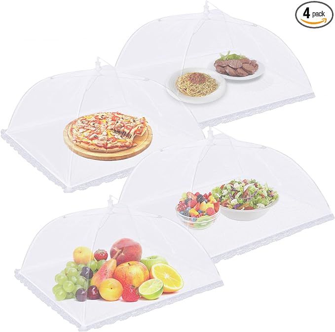 4Pack Mesh Food Covers 17inch, Outdoor Food Covers, Picnic Accessories, BBQ & Parties Food Tent, ... | Amazon (US)