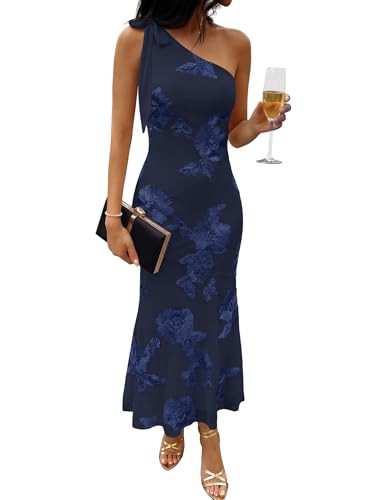 Caracilia Womens One Shoulder Wedding Guest Dress | Amazon (US)