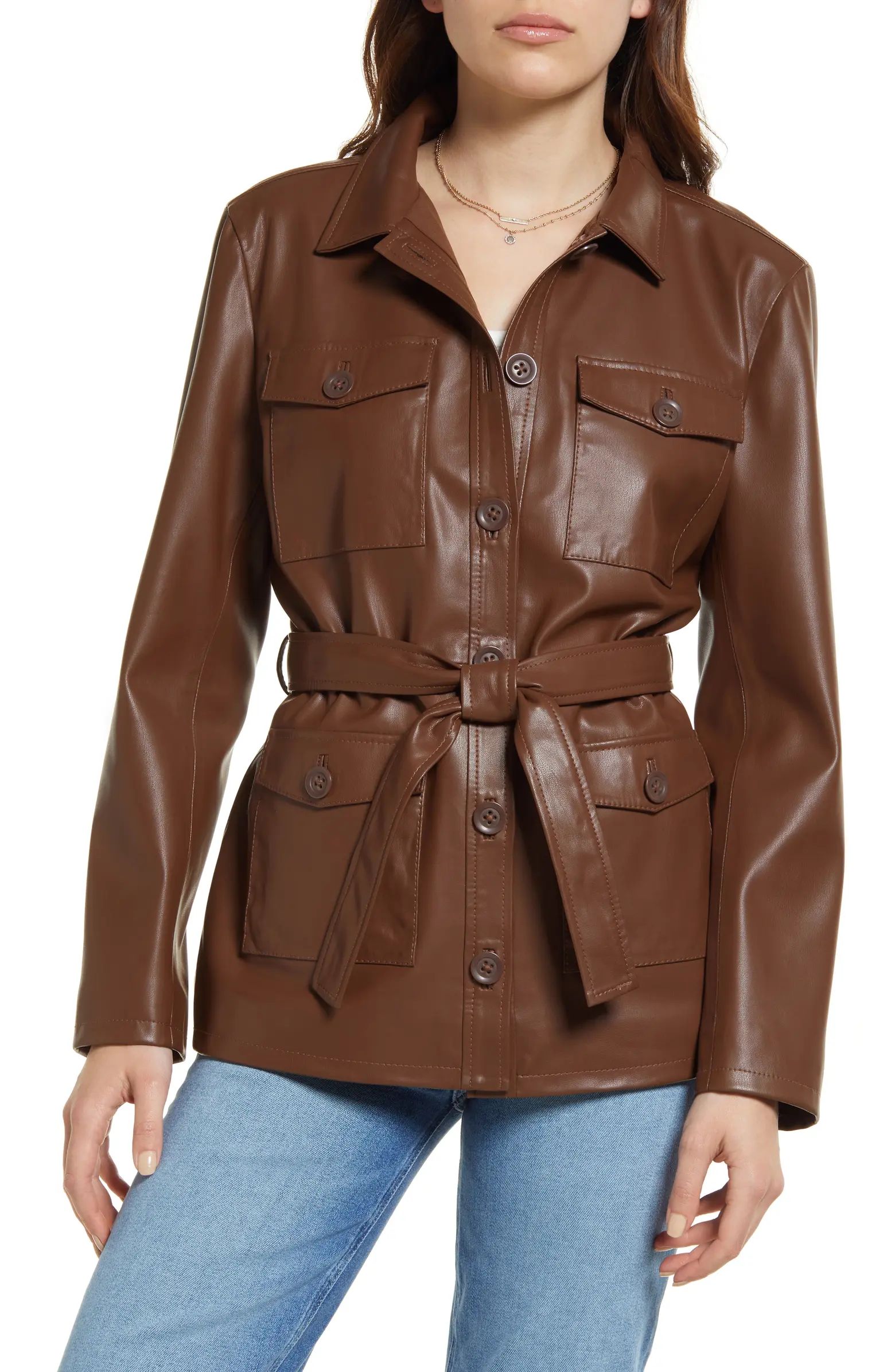 Treasure & Bond Belted Faux Leather Jacket | Nordstrom | Nordstrom Canada