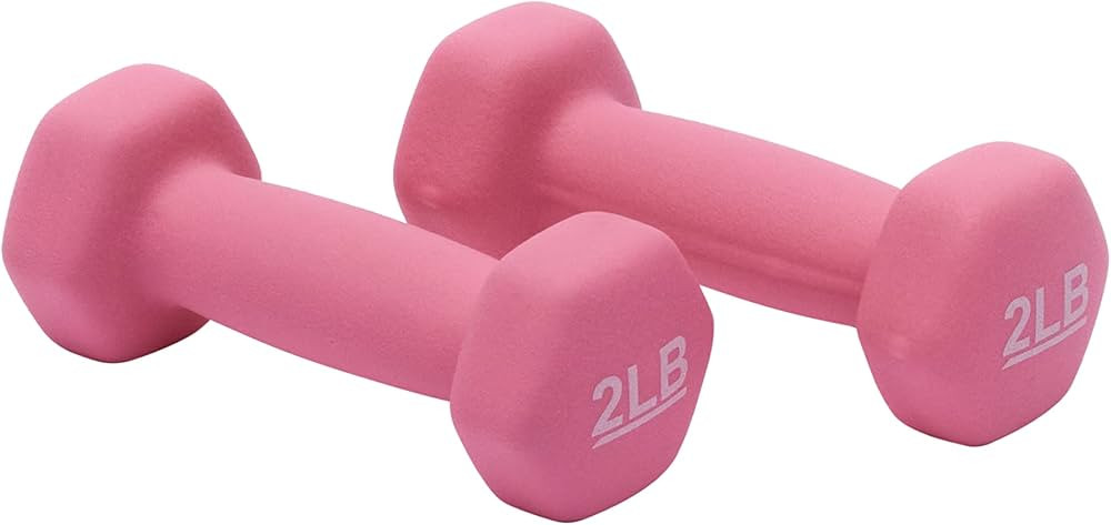 Amazon Basics Neoprene Coated Hexagon Workout Dumbbell Hand Weight Set | Amazon (US)