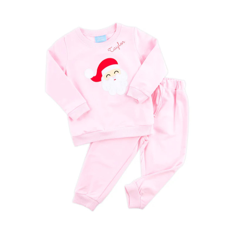 Happy Santa Pink Jogger Set | Classic Whimsy