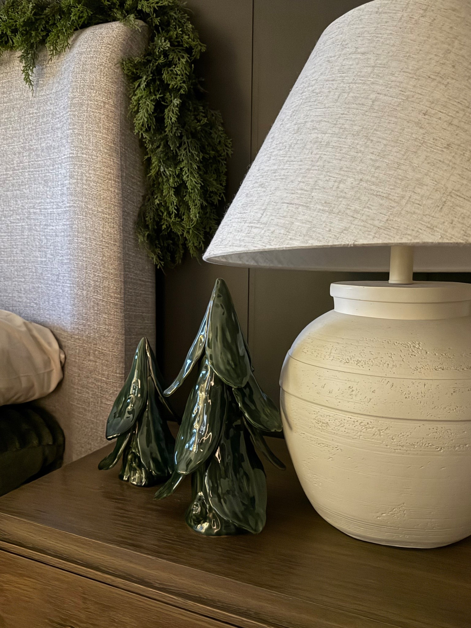 Dark green ceramic trees, currently on sale! Love these, simple but dramatic. 
Christmas decor 
Holiday bedroom 

#LTKMidsize