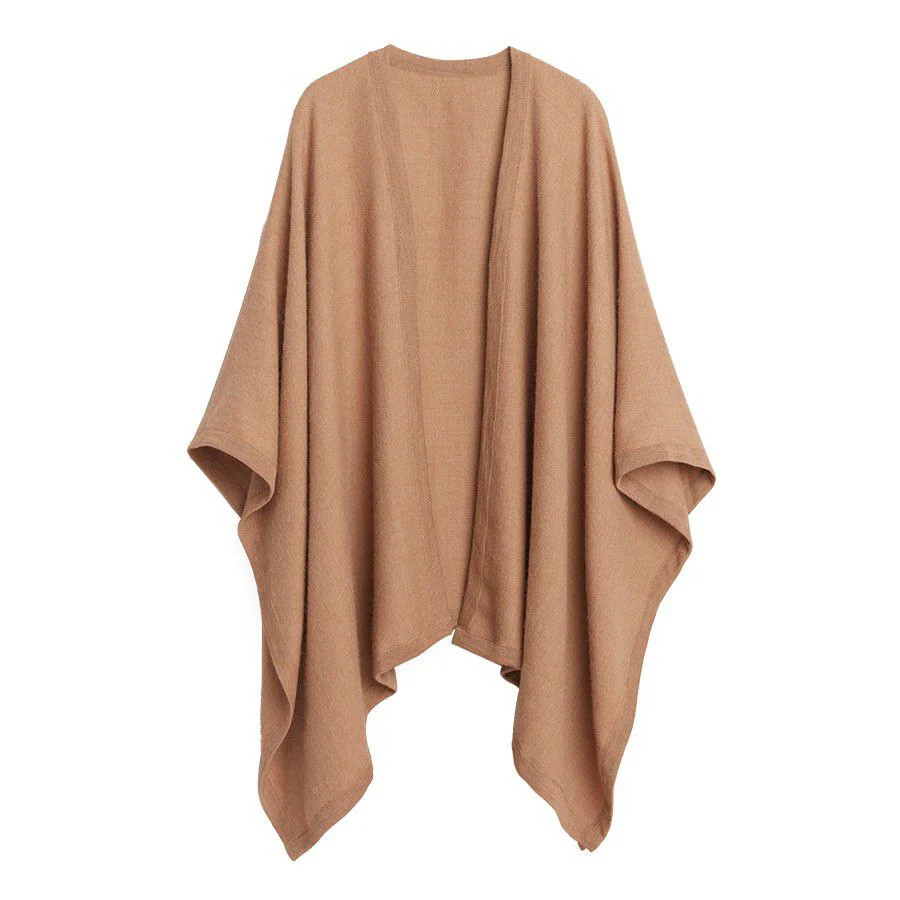 Women's Baby Alpaca Square Edge Cape in Camel | 100% Baby Alpaca by Cuyana | Cuyana