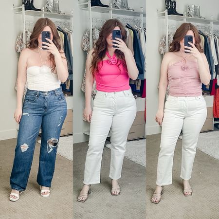 Going out tops for spring. Size large in all. 

Amazon tops. Amazon jeans. White jeans 

#LTKmidsize #LTKsalealert #LTKfindsunder50