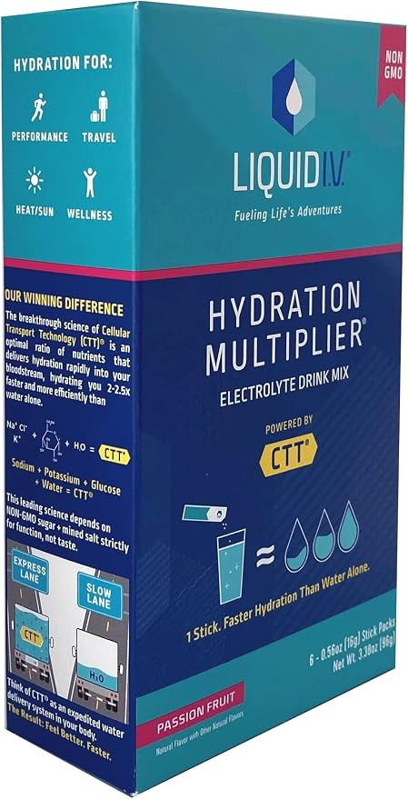Liquid I.V. Hydration Multiplier, Passion Fruit, Electrolyte Drink Mix Powder Packet, 6 Ct, 96g N... | Amazon (CA)