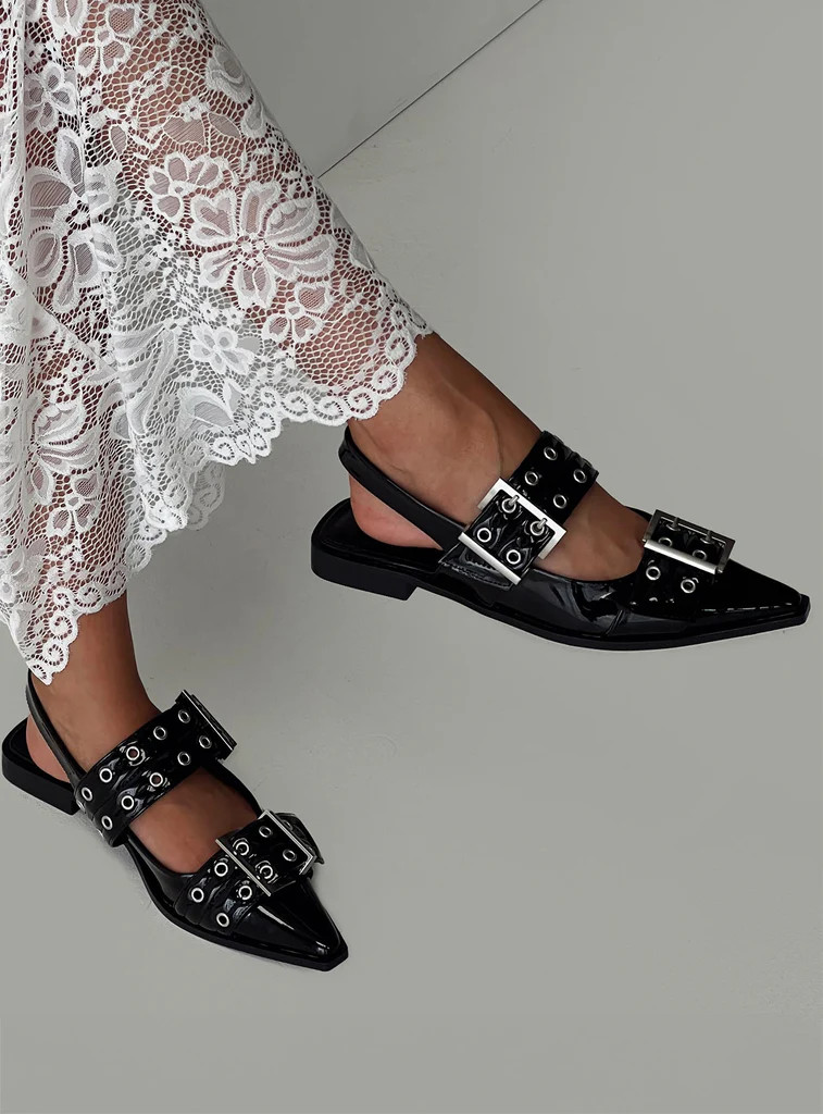 Therapy Matilda Flats Black Patent | Princess Polly US