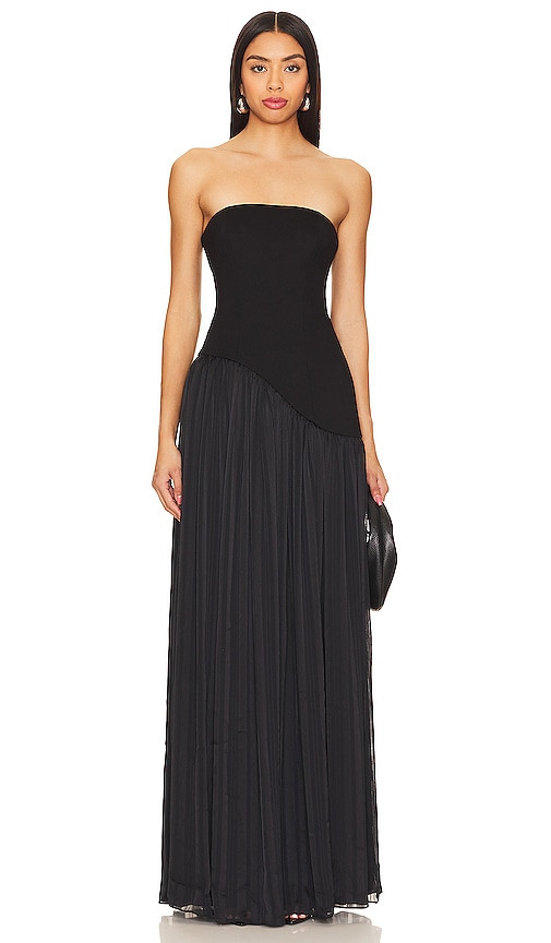 Lovers and Friends Alice Strapless Gown in Black. - size L | Revolve Clothing (Global)