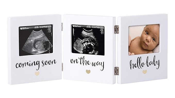 Pearhead Triple Sonogram Keepsake Frame, Ultrasound Picture Frame, Baby Shower or Christmas Gift ... | Amazon (US)