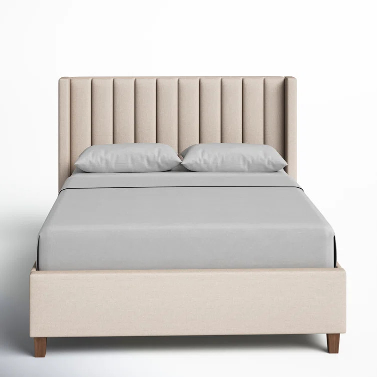 Felder Vertical Channel Tufted Wingback Upholstered Platform Bed | Wayfair North America
