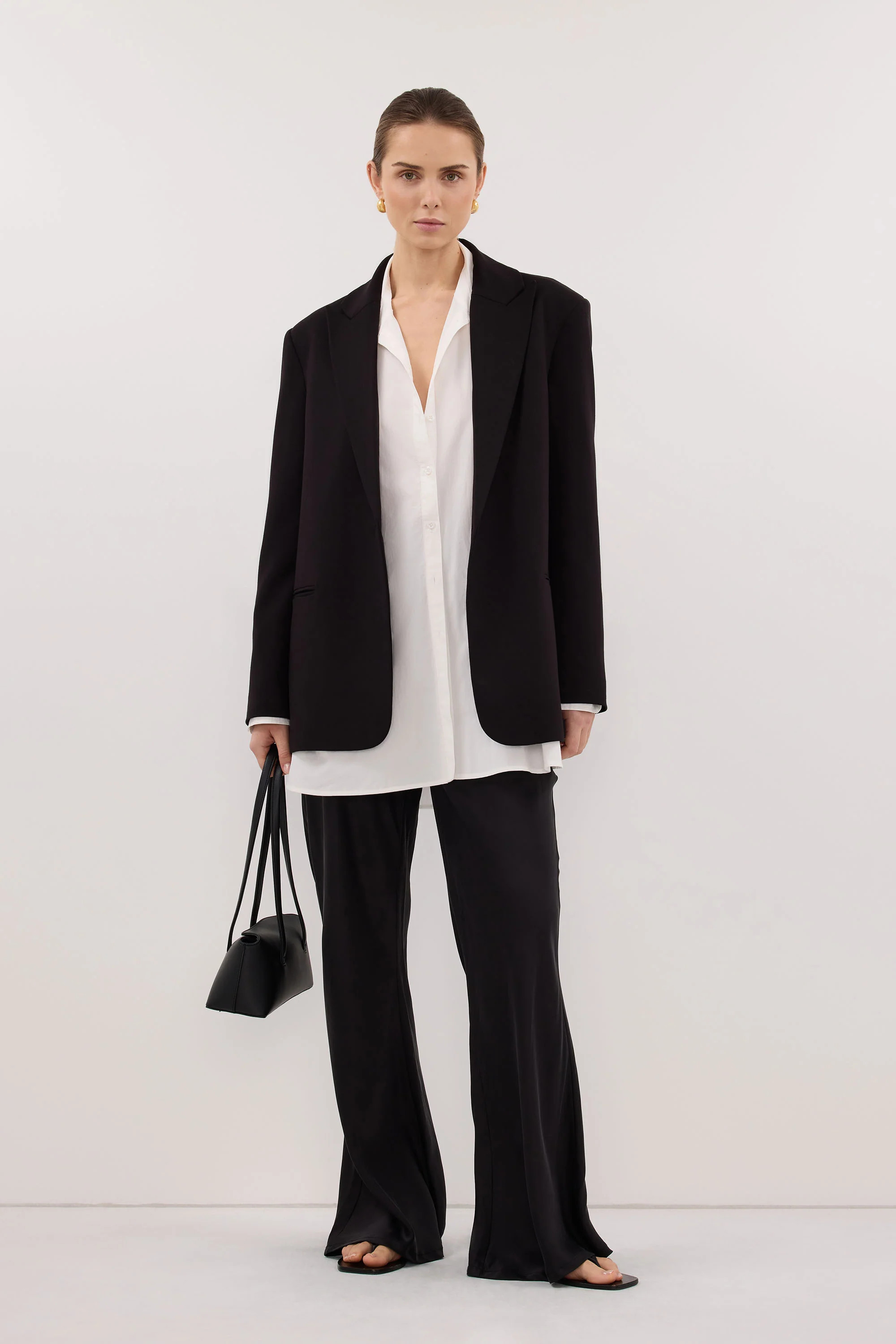MELANI BLACK SILK BIAS PANT | DISSH