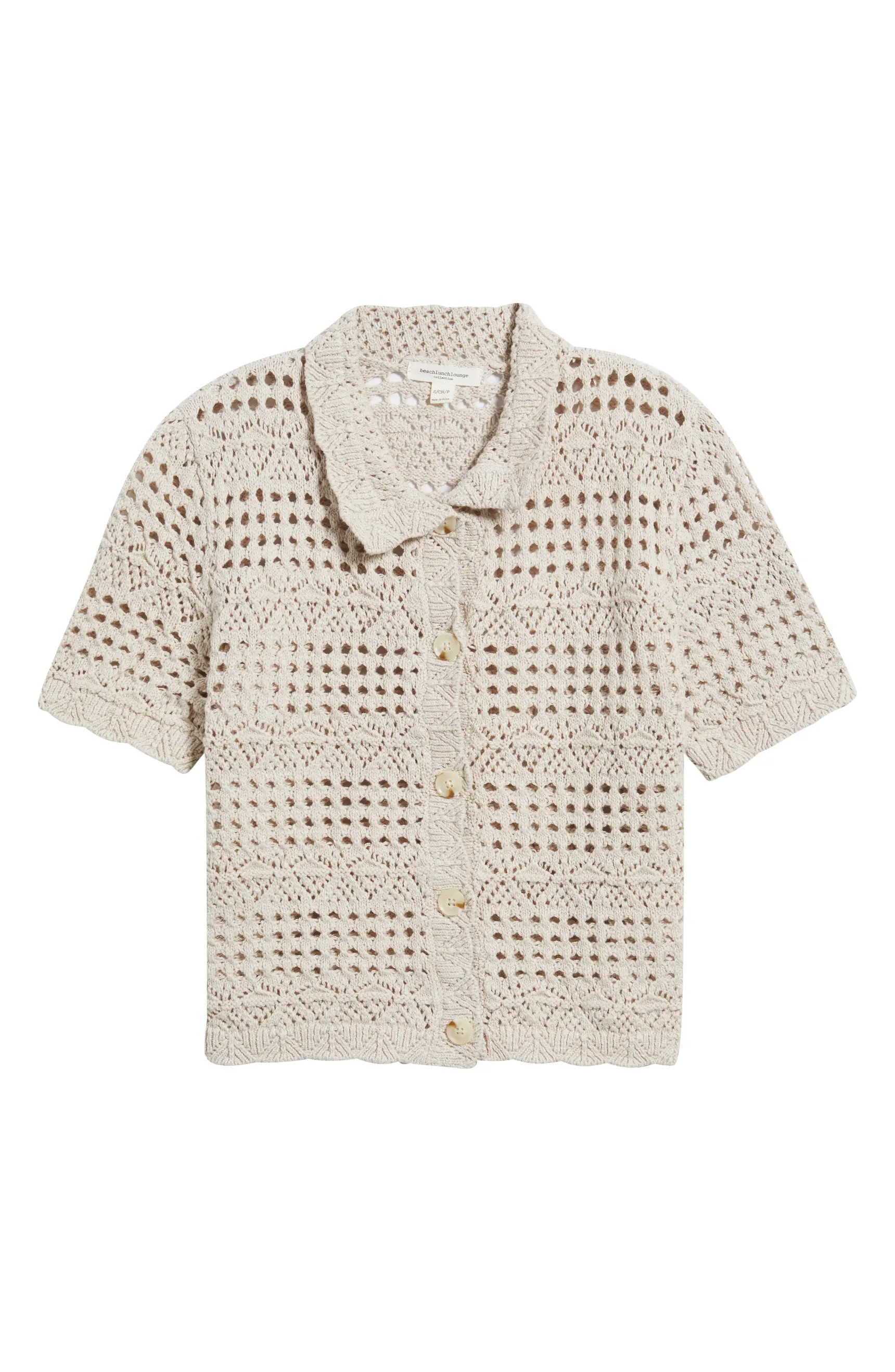 beachlunchlounge Penny Open Knit Short Sleeve Cardigan | Nordstrom | Nordstrom