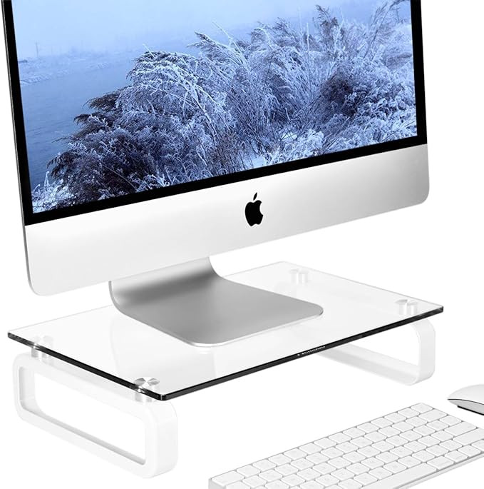 Clear Computer Monitor Stand Riser Multi Media Desktop Stand for Flat Screen LCD LED TV, Laptop/N... | Amazon (US)