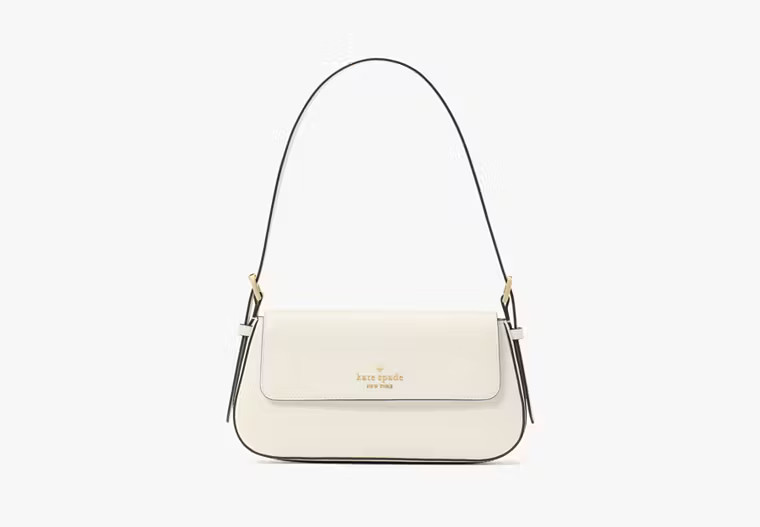 Kate Spade Madison Saffiano Leather Small Flap Shoulder Bag, Meringue | Kate Spade Outlet