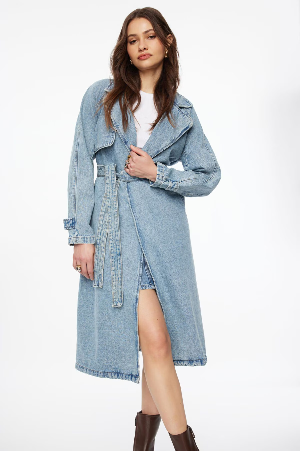 Denim Trench Coat | Dynamite Clothing