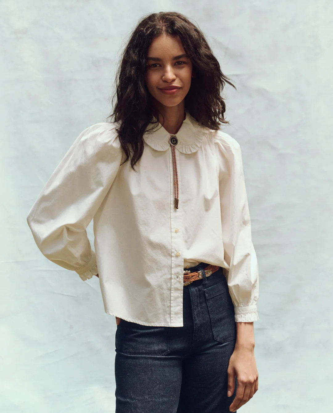The Hemingway Top. -- White | THE GREAT.