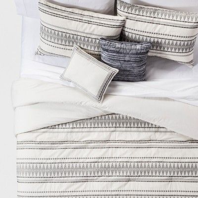 5pc Tatiana Global Woven Stripe Cotton Comforter Set Cream - Threshold™ | Target