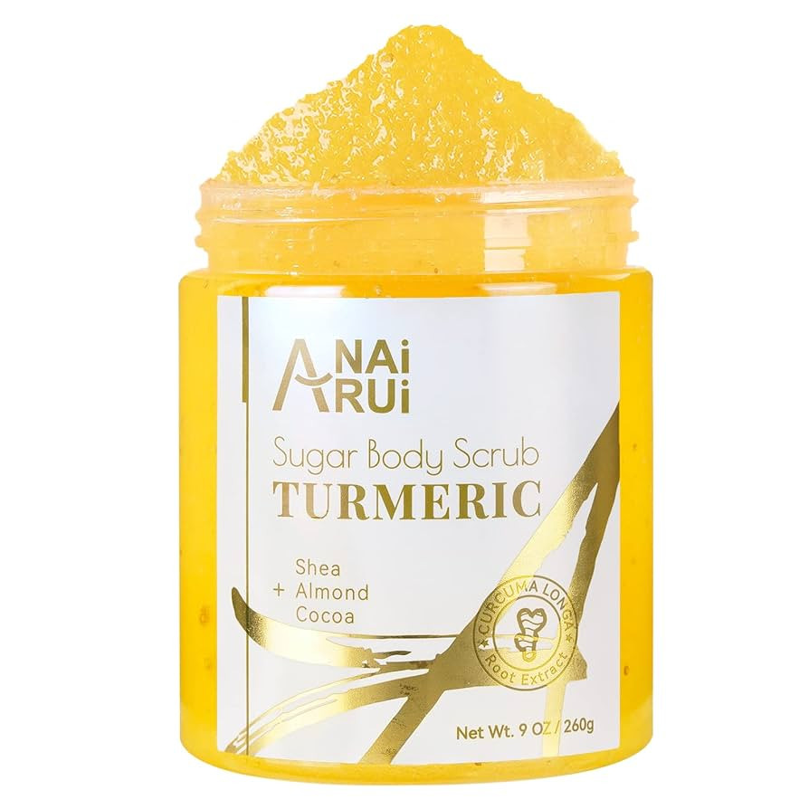 ANAI RUI Turmeric Body Scrub Exfoliator, Sugar Scrub for Exfoliating, Smoothing, Hydrating Skin, ... | Amazon (US)