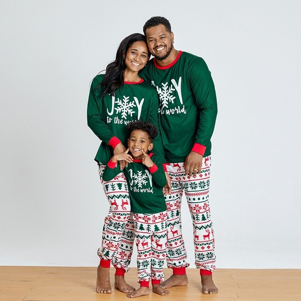 Letter Print Family Matching Pajamas Sets（Flame resistant） | PatPat